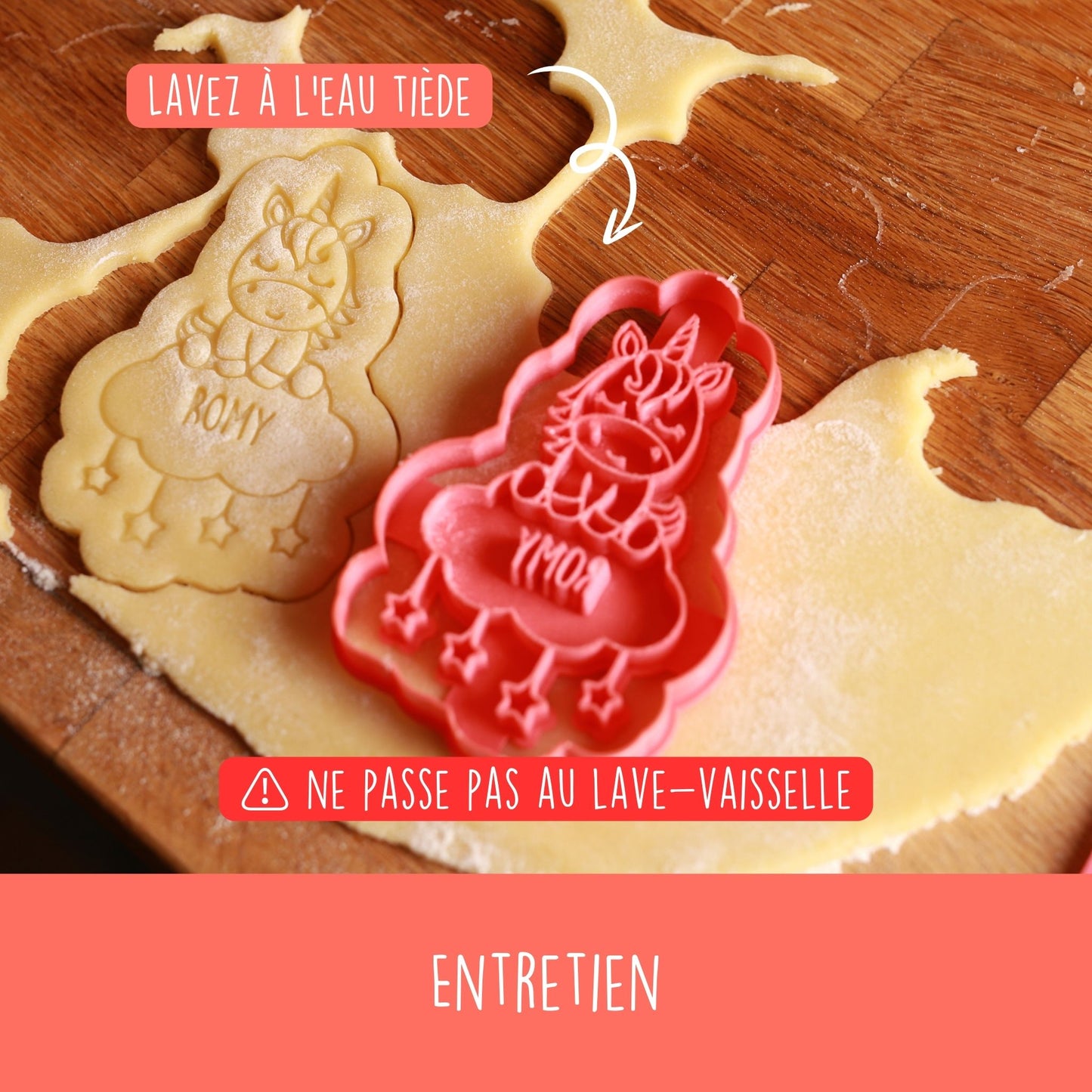 Emporte-pièce licorne avec prénom personnalisé