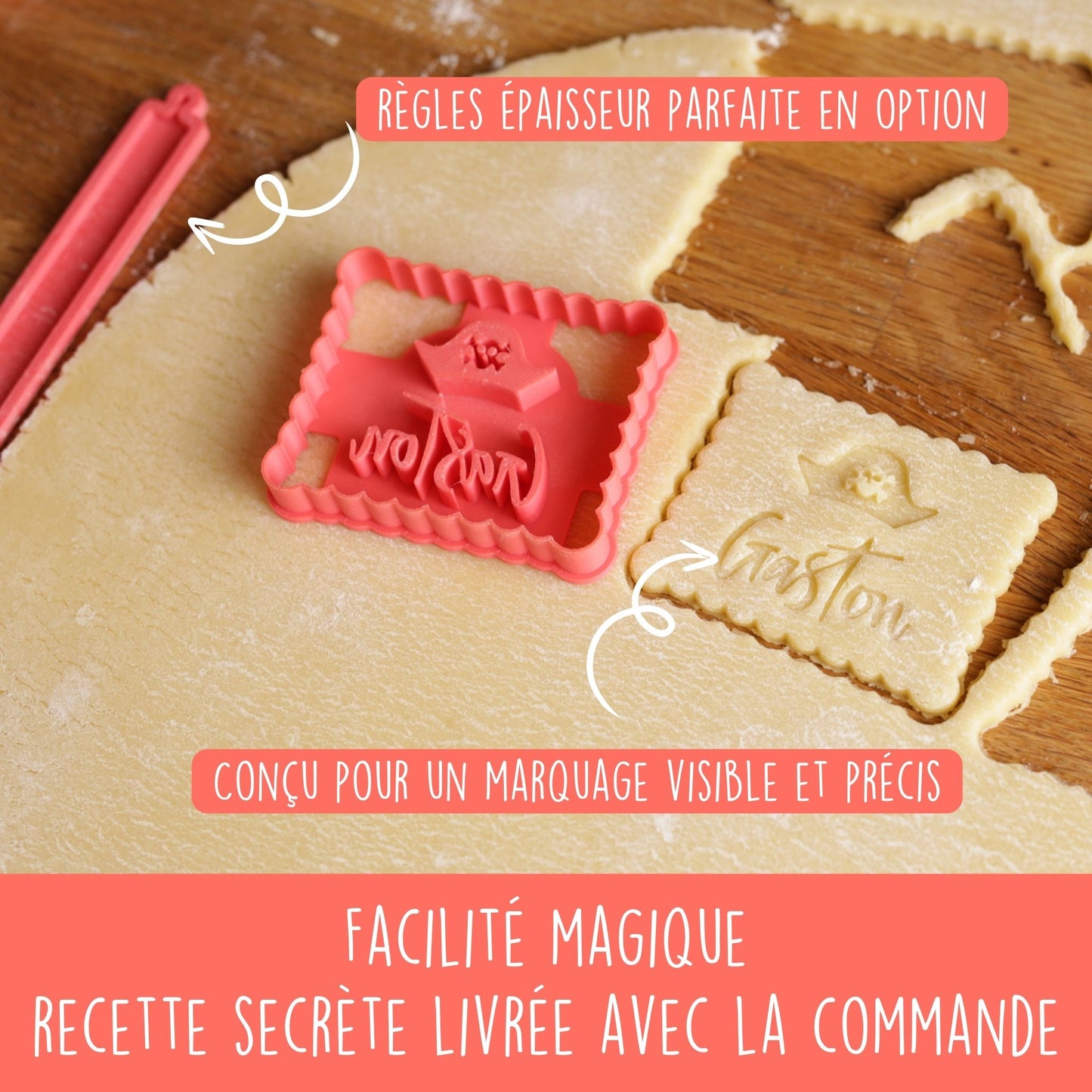 Emporte-pièce personnalisé thème pirate avec prénom
