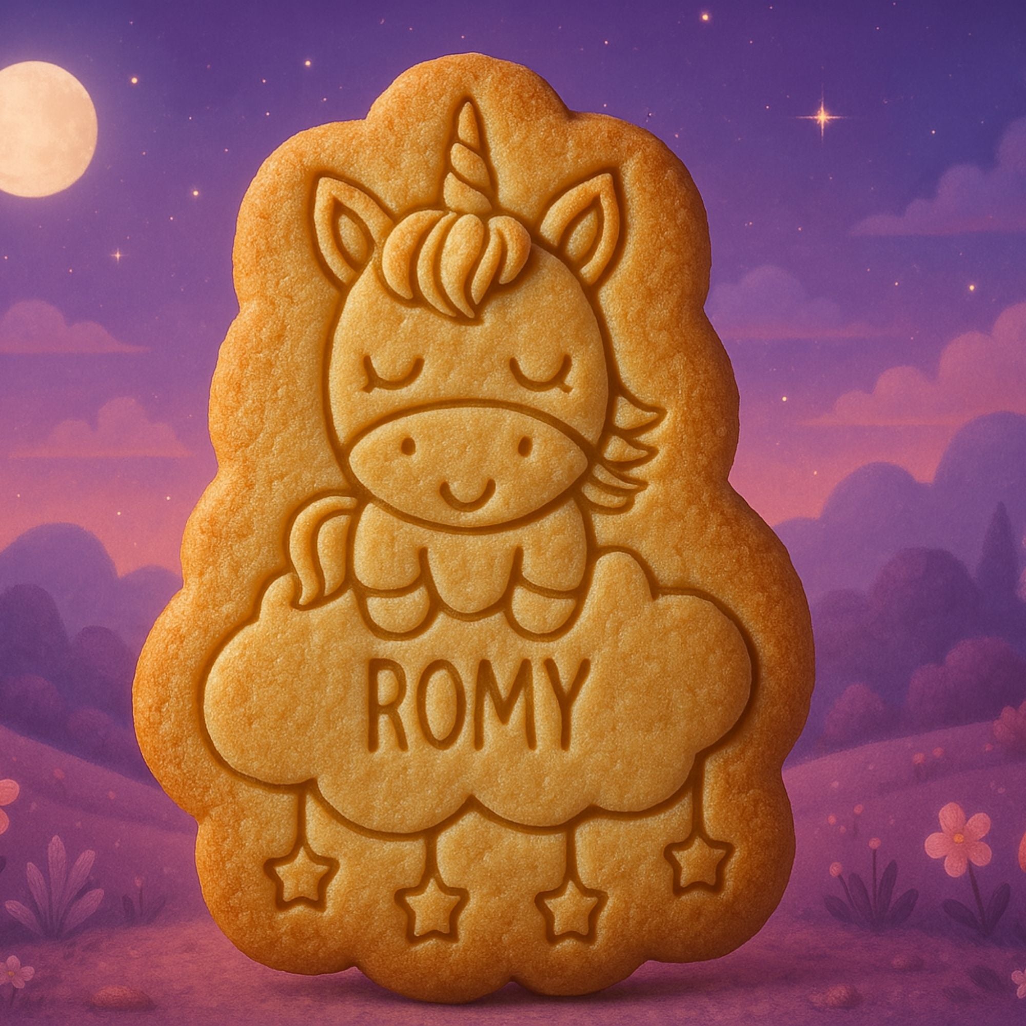 Emporte-pièce licorne avec prénom personnalisé