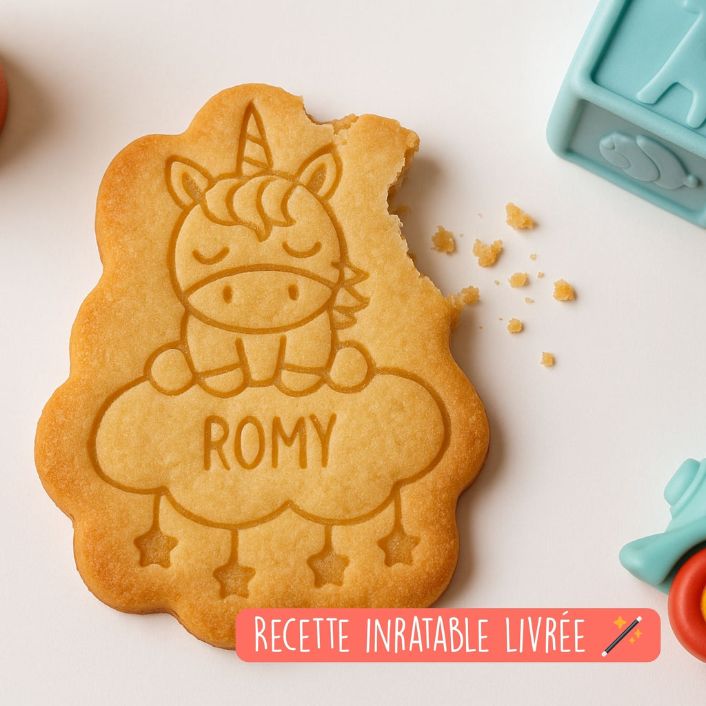 Emporte-pièce licorne avec prénom personnalisé