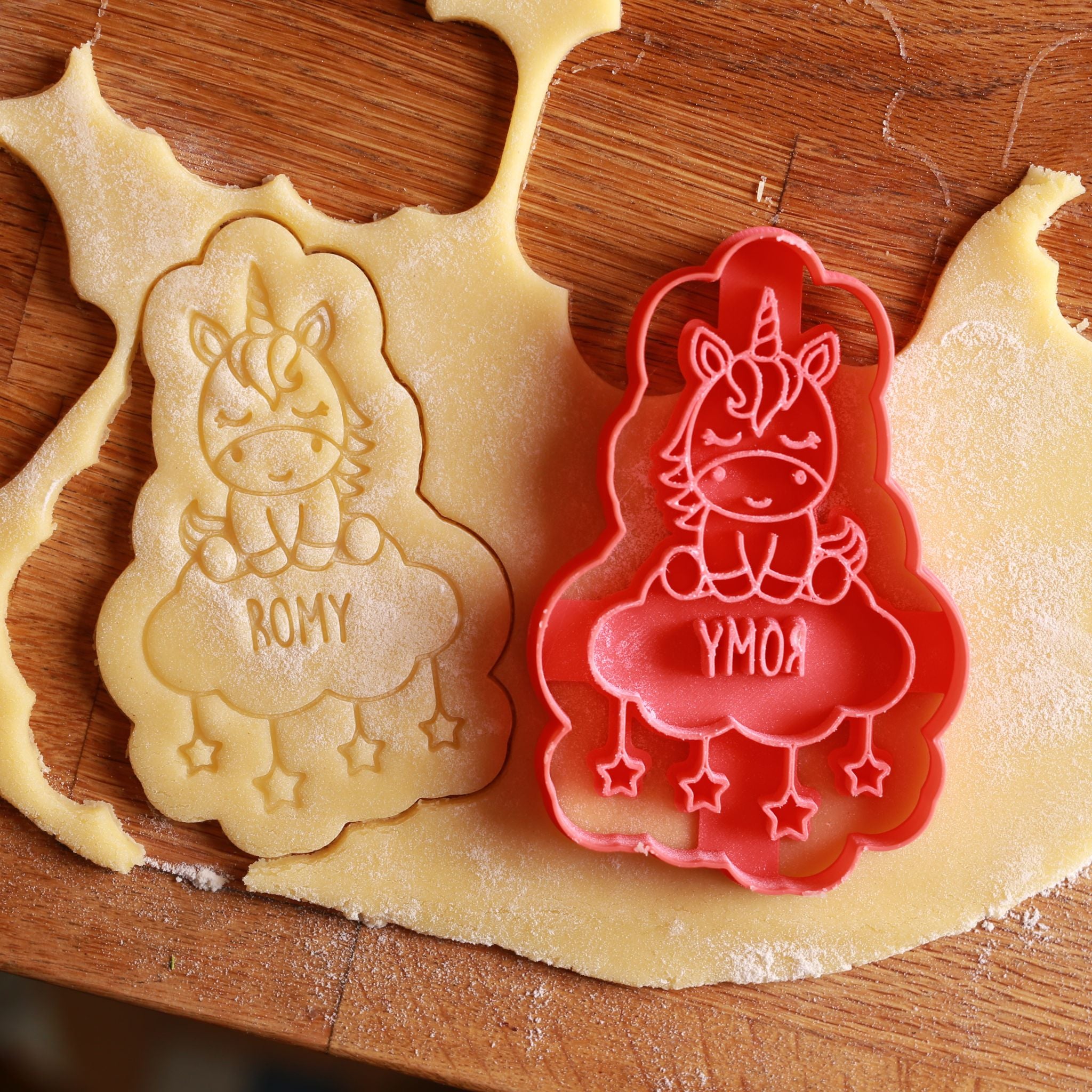 Emporte-pièce licorne avec prénom personnalisé