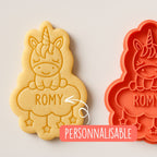 Emporte-pièce licorne avec prénom personnalisé