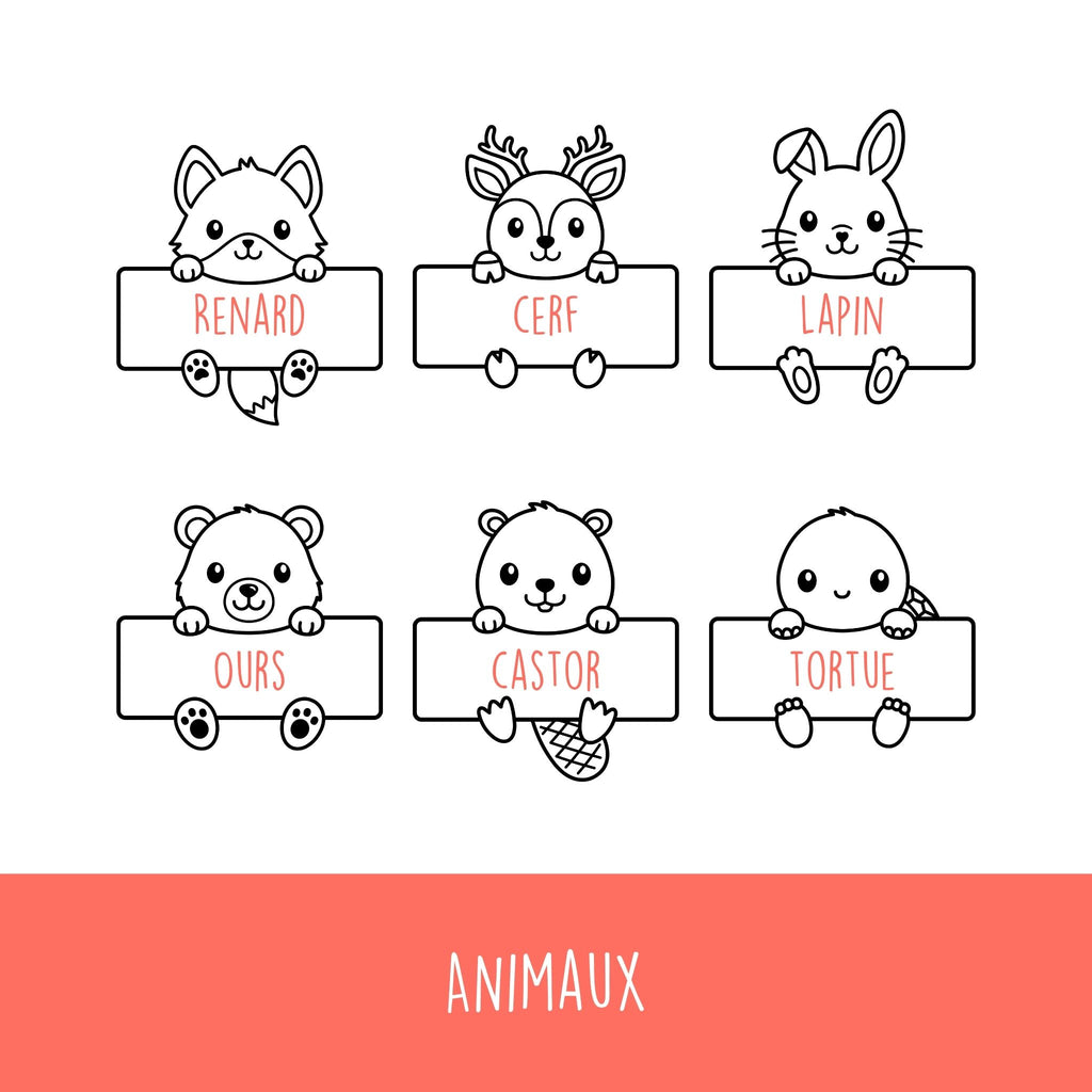 Emporte-pièce animaux de la forêt personnalisable avec prénom