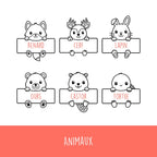 Emporte-pièce animaux de la forêt personnalisable avec prénom