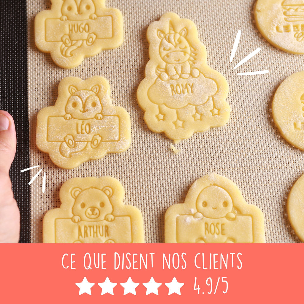 Emporte-pièce animaux de la forêt personnalisable avec prénom