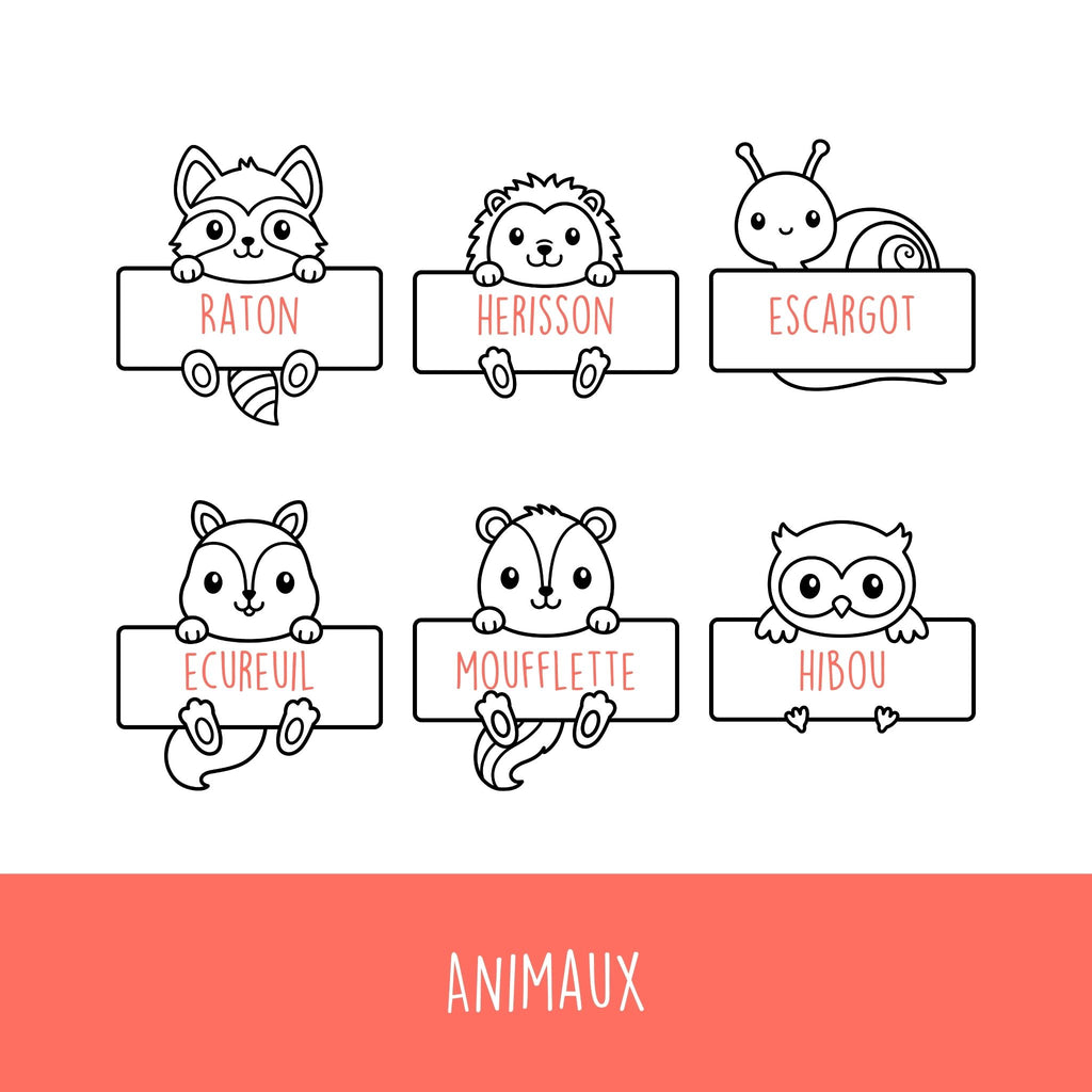 Emporte-pièce animaux de la forêt personnalisable avec prénom