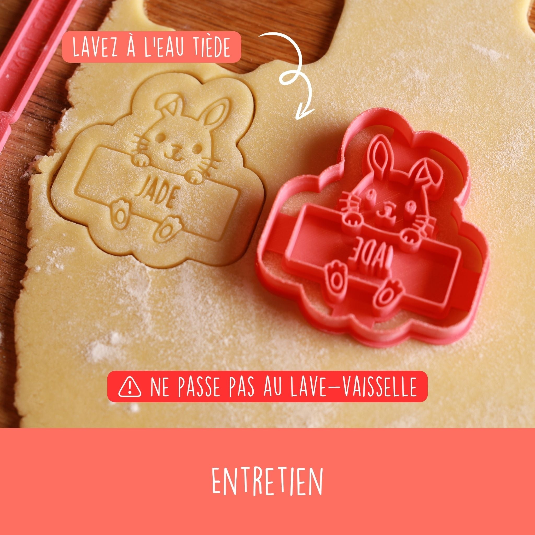 Emporte-pièce animaux de la forêt personnalisable avec prénom