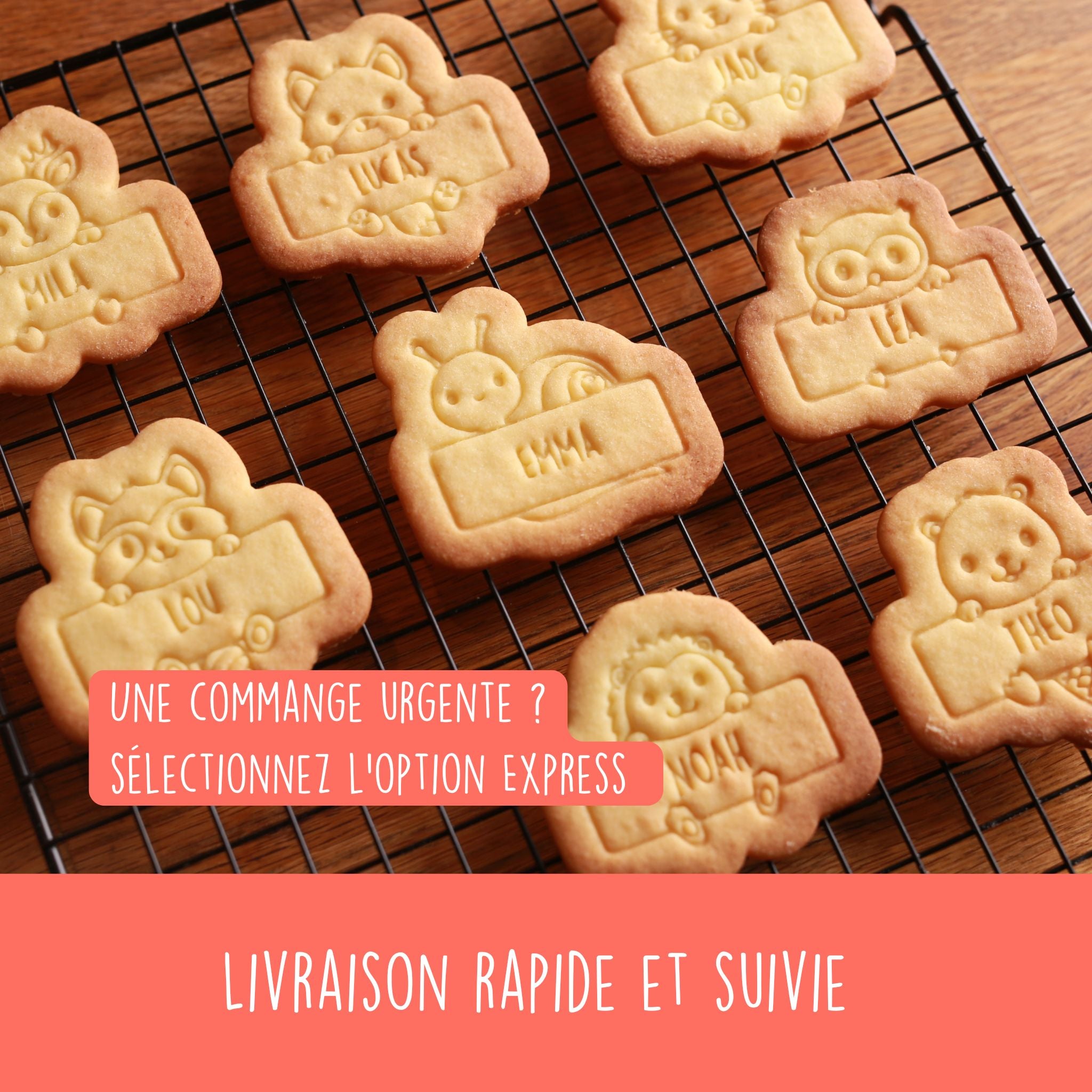 Emporte-pièce animaux de la forêt personnalisable avec prénom