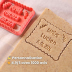 Biscuit sablé découpé avec le kit emporte-pièce pour un baptême signé Mon Empreinte à Biscuits
