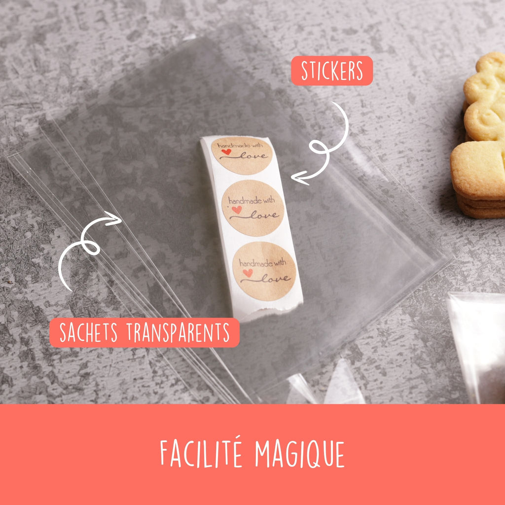 Sachets biscuits personnalisés - cadeau invité parfait