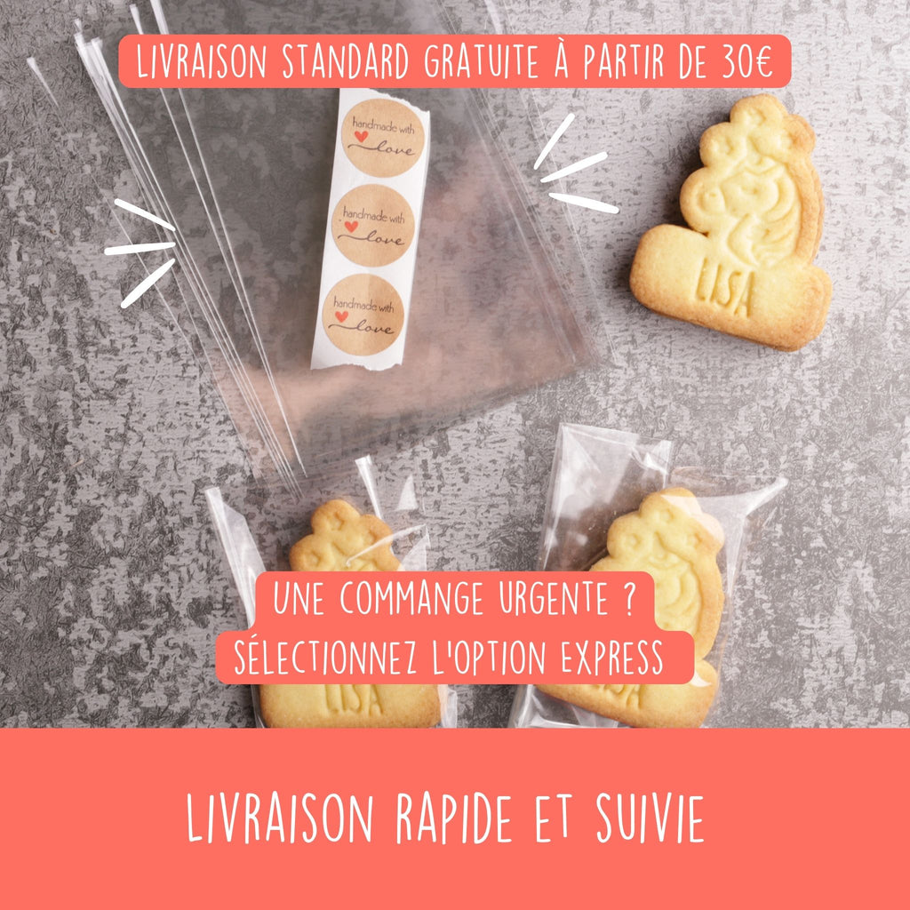 Sachets biscuits personnalisés - cadeau invité parfait