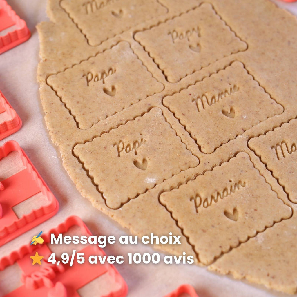 Biscuits personnalisés cœur signé Mon Empreinte à Biscuits, une idée pâtisserie maison