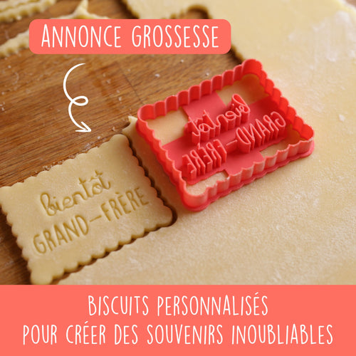 Réalisez de bons biscuits faits maison pour annoncer une grossesse avec l'emporte-pièce