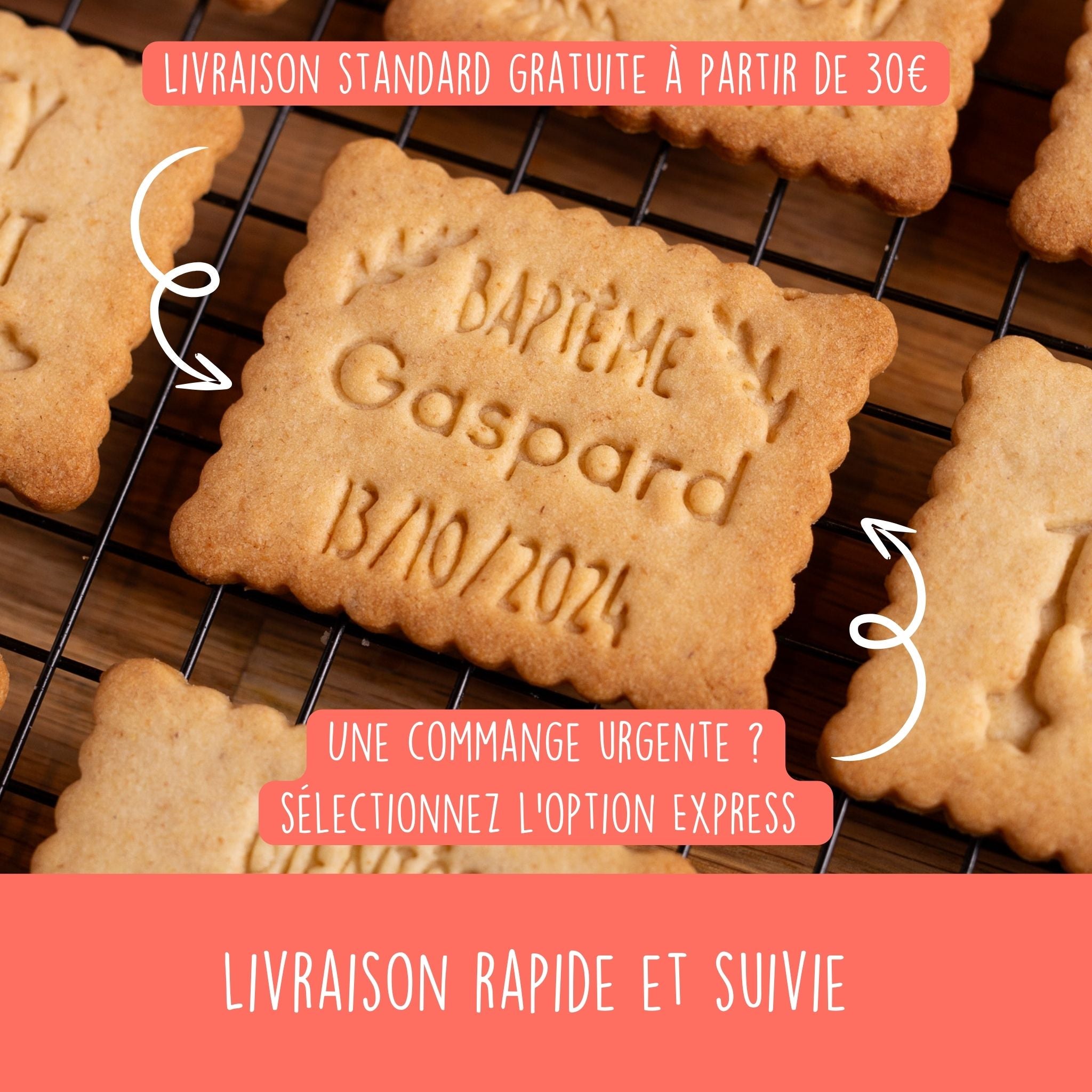 Emporte-pièce personnalisé Baptême - Biscuits personnalisés
