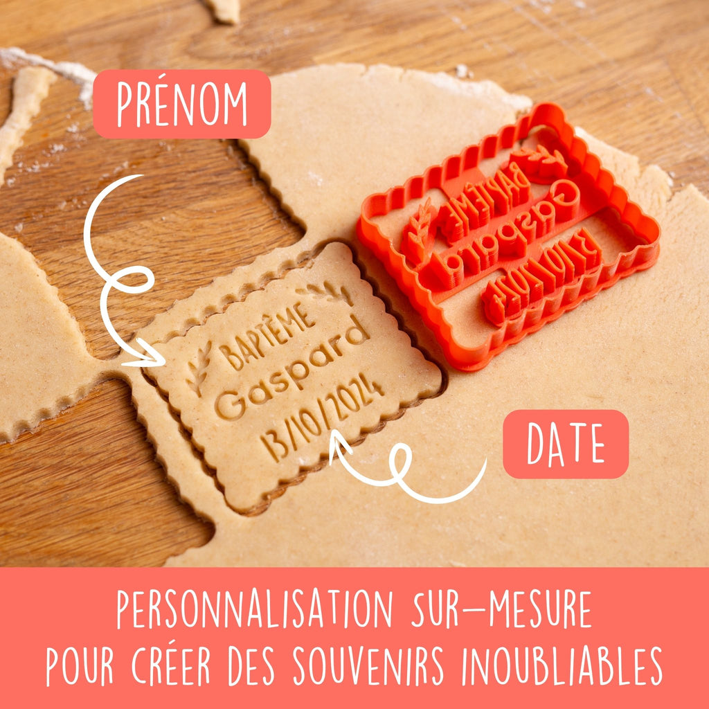 Emporte-pièce personnalisé Baptême - Biscuits personnalisés