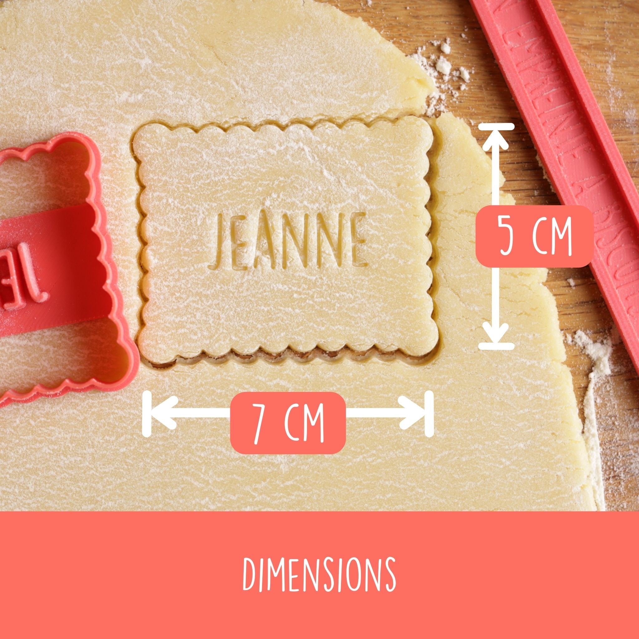 Emporte-pièce personnalisable avec prénom et police au choix