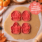 Kit de 4 emporte-pièces monstres Halloween signé Mon Empreinte à Biscuits