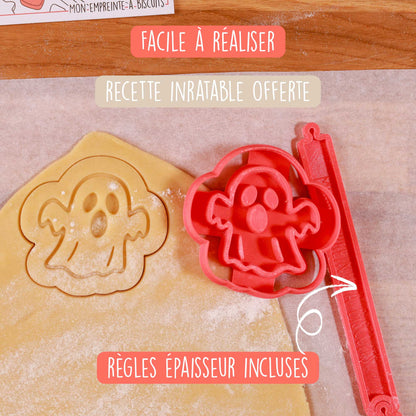 Coffret 4 emporte-pièces fantômes Halloween + règles + 2 colorants