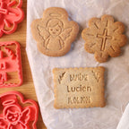 Kit emporte-pièce pour préparer des biscuits personnalisés pour un baptême signé Mon Empreinte à Biscuits