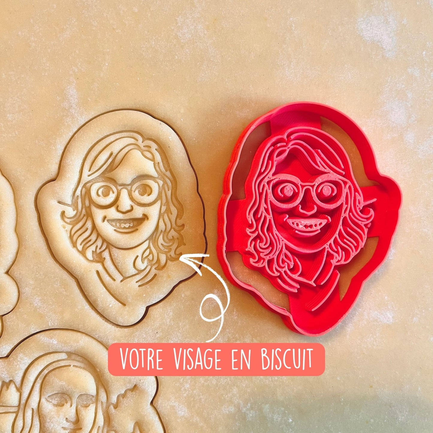 Emporte-pièce visage personnalisé avec photo