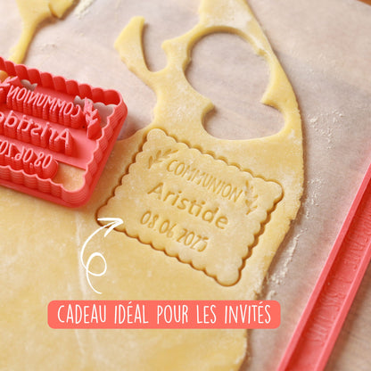 Pack emporte-pièces communion personnalisés + règles